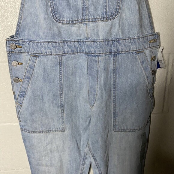 Gap Denim Bib Overalls Womens Sz Small Jean Loose Baggy Light Wash Ankle - Picture 4 of 12